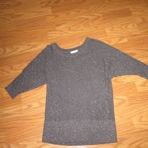 4/$40 Ann Taylor Loft Gray Glitter Holiday Sweater Sz M